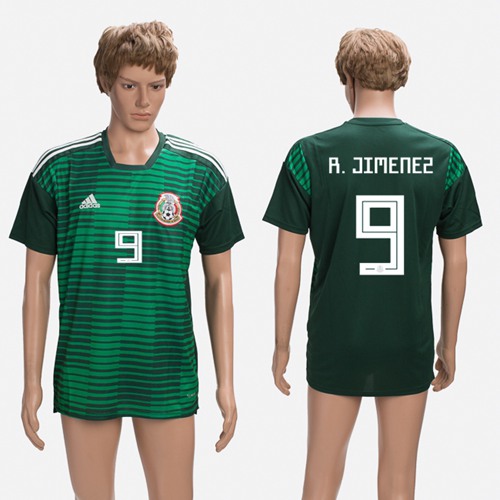 Mexico #9 R.Jimenez Green Training Soccer Country Jersey - Click Image to Close